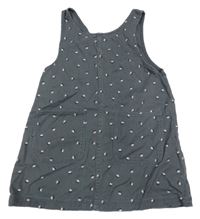 Antracitové kvetované rifľové šaty H&M