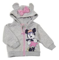 Svetlosivá prepínaci mikina s Minnie a kapucňou Primark
