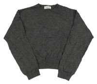 Tmavosivý crop sveter H&M