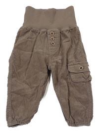 Hnedé manšestráky s úpletovým pasom H&M