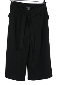 Dámske čierne culottes nohavice s opaskom Primark