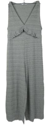 Dámský šedý vzorovaný úpletový culottes kalhotový overal Zara 