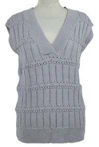 Dámská lila vzorovaná pletená vesta Gallery 