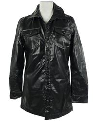 Dámská černá koženková košilová bunda Pet