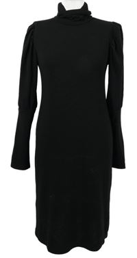 Dámské černé pletené šaty s rolákem