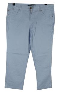 Nové - Dámské světlemodré plátěné capri kalhoty Encuentro 