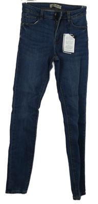 Nové - Dámské tmavomodré skinny rifle Denim 