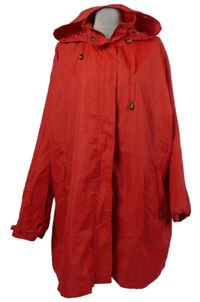 Dámska červená šušťáková jarná parka s kapucí vel. 56