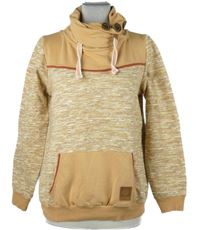 Dámska béžová melírovaná mikina s komínovým golierom