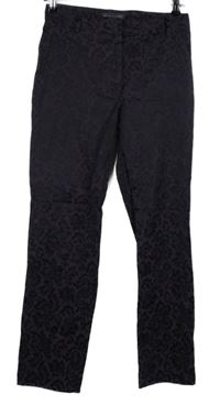 Dámske čierno-fialové vzorované crop nohavice M&S