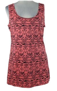 Nové - Dámský růžovo-černý vzorovaný top Nwe Look 