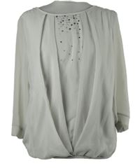 Dámská šedá šifonová halenka s kamínky Orsay