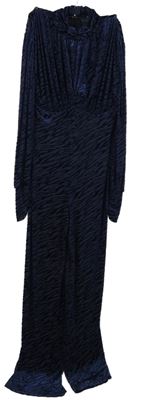 Dámský tmavomodrý vzorovaný kalhotový overal 