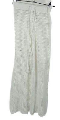 Dámske biele háčkované culottes nohavice