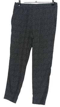 Dámske čierno-biele vzorované ľahké nohavice H&M