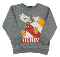 Sivá melírovaná mikina s Mickey mousem zn. Disney