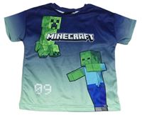 Tmavomodro-zelené sportovní tričko s Minecraft Matalan