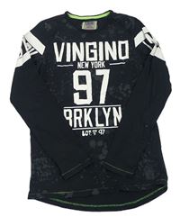 Černé triko s flíčky a nápisem Vingino