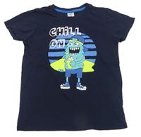 Tmavomodré tričko s příšerkou Kiki&Koko
