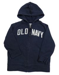 Tmavomodrá prepínaci mikina s logom a kapucňou OLD NAVY