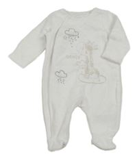 Bílý sametový overal se žirafou Mothercare