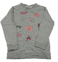 Sivá mikina s obrázkami Name it