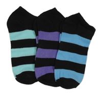 3x pruhované kotníkové ponožky