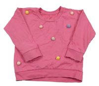 Růžová mikina s bambulkami St. Bernard