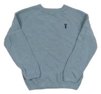 Světlemodrý svetr s výšivkou Next