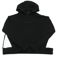 Čierno-biela crop mikina s nápisom a kapucňou Dunnes