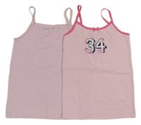 2x košilka růžová+ růžová s číslem