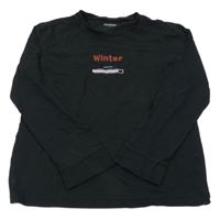 Černé triko s nápisem Schiesser