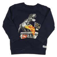 Tmavomodrá mikina s dinem a pizzou George