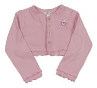 Světlerůžové žebrované bolerko s výšivkou Mayoral