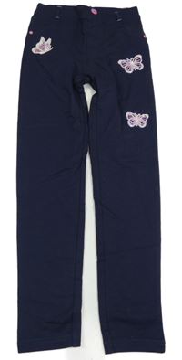 Tmavomodré tregíny s motýlky kids