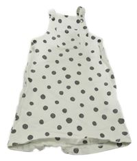 Biele bodkovaná é rifľové šaty TU