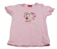 Růžové tričko s nášivkou srdíčko holčička a drak Salt and Pepper