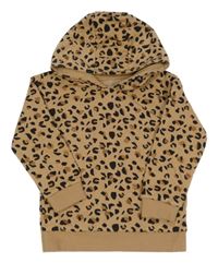 Hnedá leopardí mikina s kapucňou dunnes