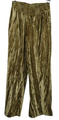 Béžové sametové volné kalhoty Shein