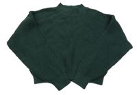 Tmavozelený crop sveter H&M