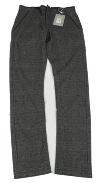 Nové - Tmavošedé vzorované kalhoty Losan