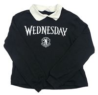 Černé crop mikinotriko s límečkem - Wednesday Zara