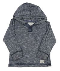 Tmavomodré melírované mikinotriko s kapucňou H&M