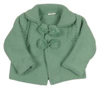 Zelený prepínaci sveter s bambulkami