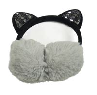 Černo-šedé klapky na uši