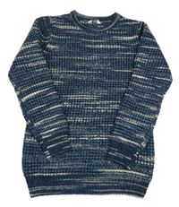 Tmavomodro-smotanový melírovaný sveter Primark