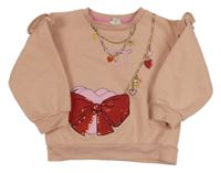 Ružová mikina s kabelkou a flitrami River Island