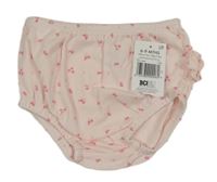 Nové - Světlerůžové květované kalhotky na plenku