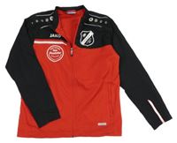 Červeno-čierna šušťáková športová bunda s potlačou Jako