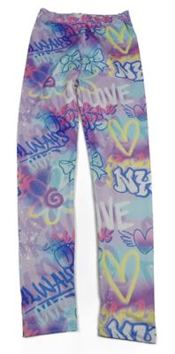 Barevné batikované sportovní legíny s nápisy George